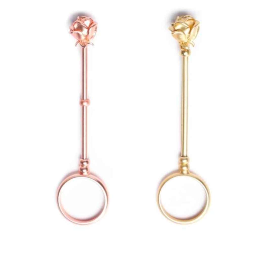 New Elegant Rose Gold and Gold Toned  Women's Finger Fixation Rings Set